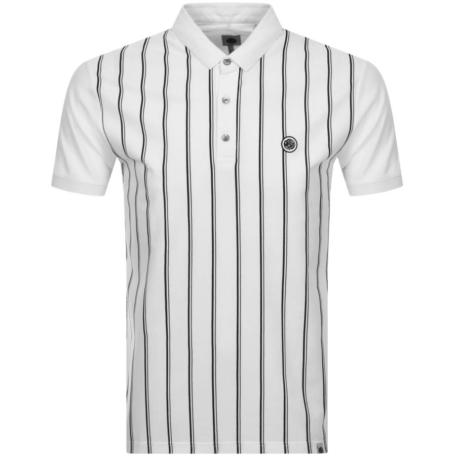 Alternative Image for ProductPretty Green Contrast Stripe Polo T Shirt White1